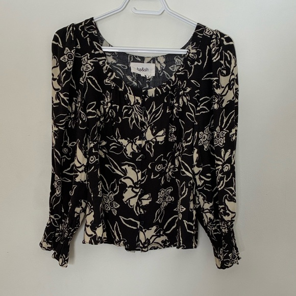 ba&sh Black and Cream Patterned Blouse - Picture 5 of 5